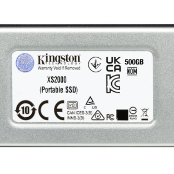 Kingston Technology XS2000 500 GB USB Type-C 3.2 Gen 2 (3.1 Gen 2) Czarny, Srebrny