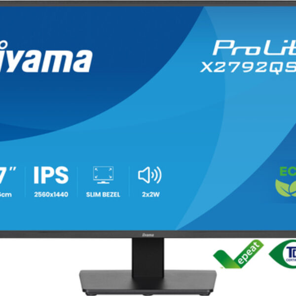iiyama ProLite X2792QSU-B1 monitor komputerowy 68,6 cm (27") 2560 x 1440 px Quad HD LED Czarny