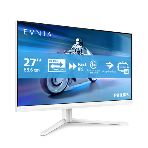 Philips Evnia 5000 monitor komputerowy 68,6 cm (27") 3840 x 2160 px 4K Ultra HD LCD Biały
