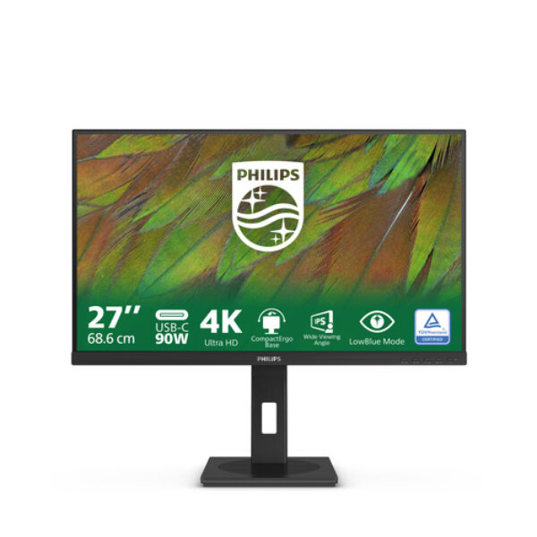 Philips 3000 series 27B1U3900/00 monitor komputerowy 68,6 cm (27") 3840 x 2160 px 4K Ultra HD LCD Czarny