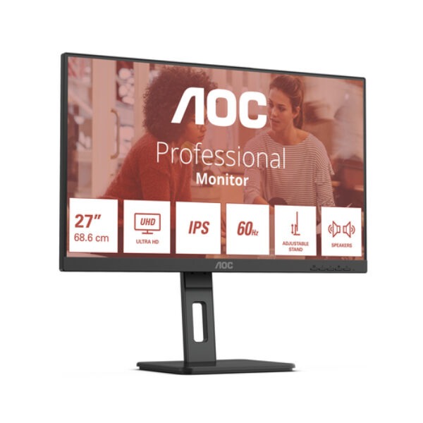 AOC E3 U27E3UF monitor komputerowy 68,6 cm (27") 3840 x 2160 px 4K Ultra HD LED Czarny