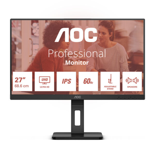 AOC E3 U27E3UF monitor komputerowy 68,6 cm (27") 3840 x 2160 px 4K Ultra HD LED Czarny