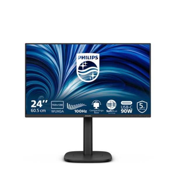 Philips 3000 series 24B2U3301D/00 monitor komputerowy 61,2 cm (24.1") 1920 x 1200 px WUXGA LCD Czarny