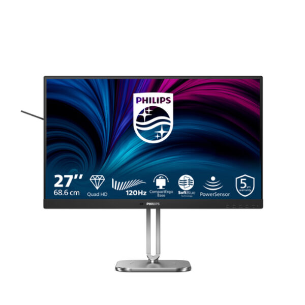 Philips 4000 series 27B2N4500/00 monitor komputerowy 68,6 cm (27") 2560 x 1440 px Quad HD LCD Szary