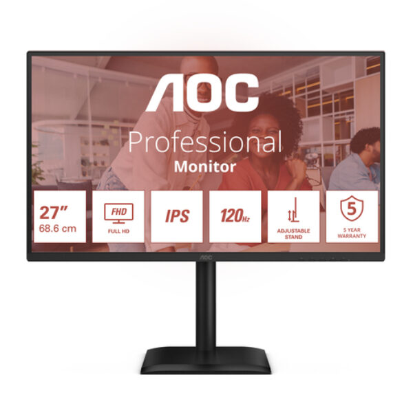 AOC 27E4U monitor komputerowy 68,6 cm (27") 1920 x 1080 px Full HD LED Czarny