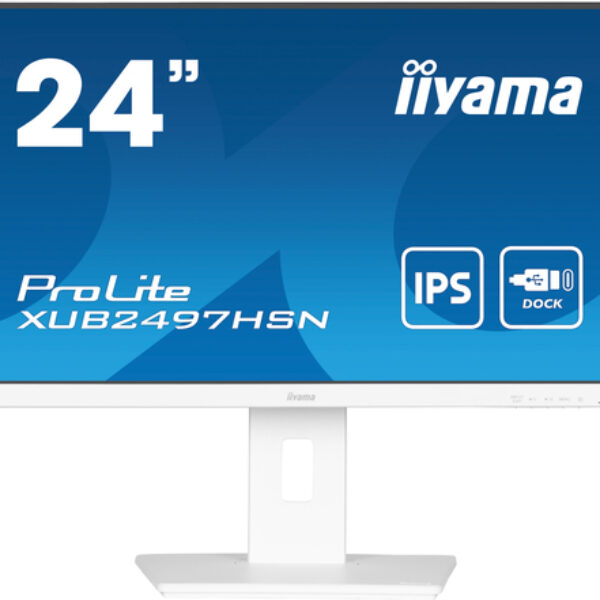 iiyama ProLite XUB2497HSN-W2 monitor komputerowy 60,5 cm (23.8") 1920 x 1080 px Full HD LED Biały