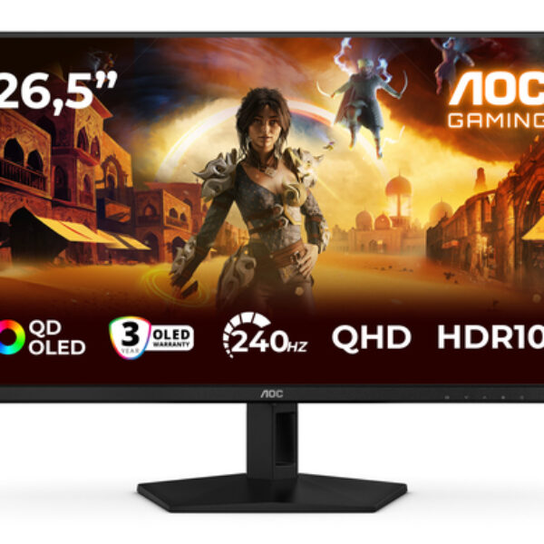 AOC G4 Q27G41ZDF monitor komputerowy 67,3 cm (26.5") 2560 x 1440 px Quad HD QD-OLED Czarny, Czerwony