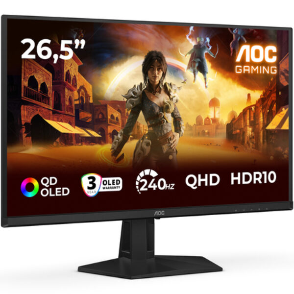 AOC G4 Q27G41ZDF monitor komputerowy 67,3 cm (26.5") 2560 x 1440 px Quad HD QD-OLED Czarny, Czerwony
