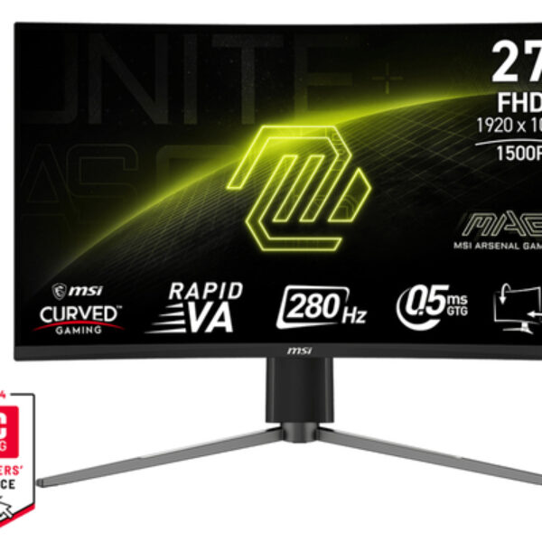 MSI MAG 276CPXF monitor komputerowy 68,6 cm (27") 1920 x 1080 px Full HD LCD Czarny