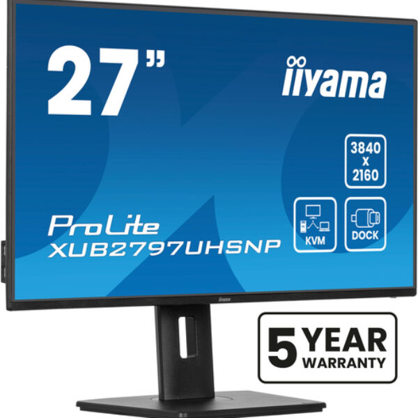 iiyama ProLite XUB2797UHSNP-B1 monitor komputerowy 68,6 cm (27") 3840 x 2160 px 4K Ultra HD LED Czarny