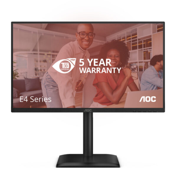 AOC E4 24E4CV monitor komputerowy 60,5 cm (23.8") 1920 x 1080 px Full HD LED Czarny