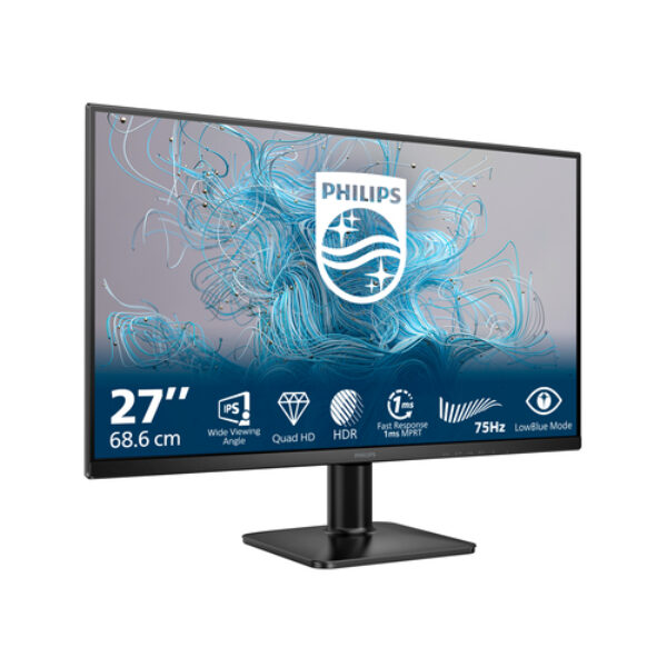 Philips 1000 series 27E2N1500L/00 monitor komputerowy 68,6 cm (27") 2560 x 1440 px Quad HD LED Czarny