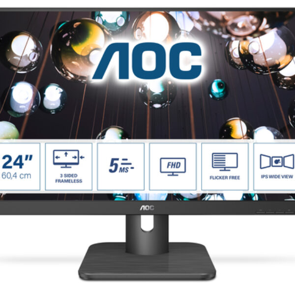AOC E1 24E1Q monitor komputerowy 60,5 cm (23.8") 1920 x 1080 px Full HD LED Czarny