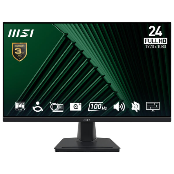 MSI Pro MP245G monitor komputerowy 60,5 cm (23.8") 1920 x 1080 px Full HD LCD Czarny