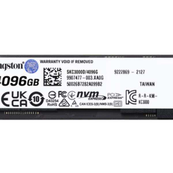 Kingston Technology KC3000 4 TB M.2 PCI Express 4.0 NVMe 3D TLC