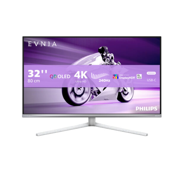 Philips Evnia 8000 32M2N8900/00 monitor komputerowy 80 cm (31.5") 3840 x 2160 px 4K Ultra HD QD-OLED Biały