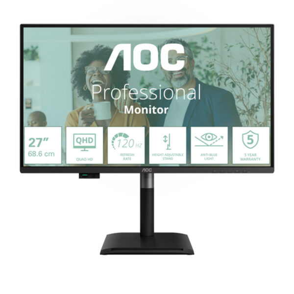 AOC Q27P4CV monitor komputerowy 68,6 cm (27") 2560 x 1440 px Quad HD LED Czarny
