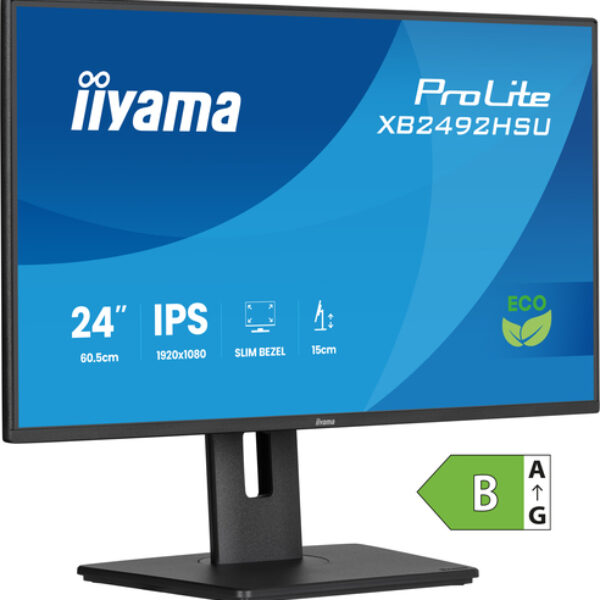 iiyama ProLite XB2492HSU-B1 monitor komputerowy 60,5 cm (23.8") 1920 x 1080 px Full HD LED Czarny