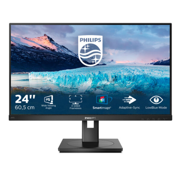 Philips S Line 242S1AE/00 monitor komputerowy 60,5 cm (23.8") 1920 x 1080 px Full HD LED Czarny