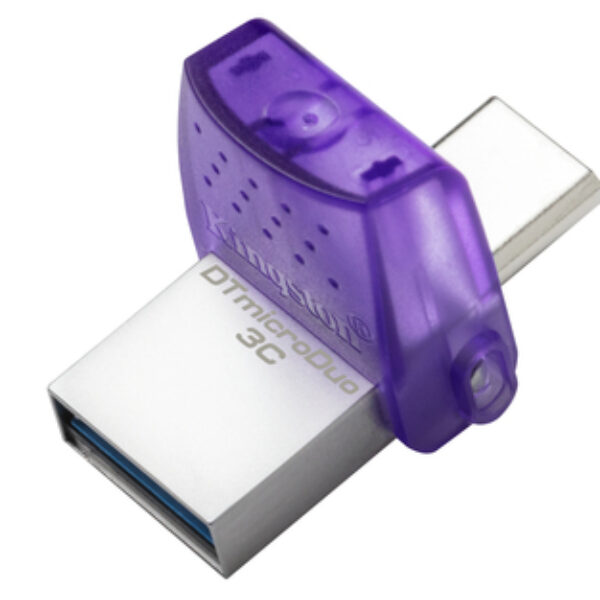 Kingston Technology DataTraveler microDuo 3C pamięć USB 256 GB USB Type-A / USB Type-C 3.2 Gen 1 (3.1 Gen 1) Stal nierdzewna, Fioletowy