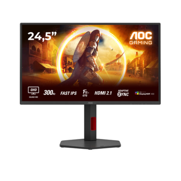 AOC G4 Q25G4SR monitor komputerowy 62,2 cm (24.5") 2560 x 1440 px Quad HD LED Czarny, Czerwony