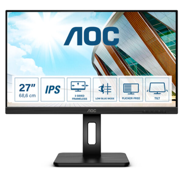 AOC P2 27P2Q monitor komputerowy 68,6 cm (27") 1920 x 1080 px Full HD LED Czarny