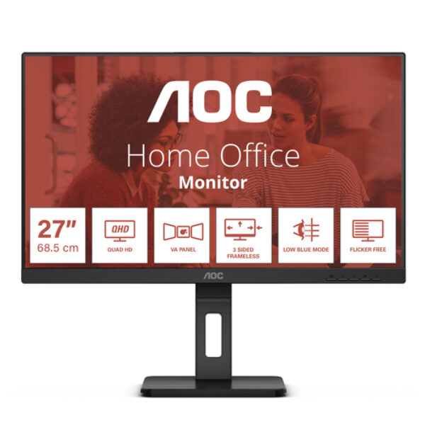 AOC Q27E3UMF monitor komputerowy 68,6 cm (27") 2560 x 1440 px Quad HD Czarny