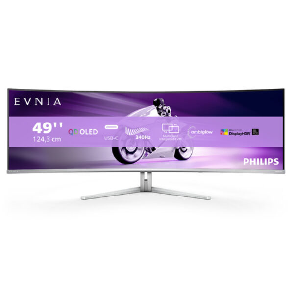 Philips Evnia 8000 49M2C8900/00 monitor komputerowy 124,2 cm (48.9") 5120 x 1440 px Dual QHD QD-OLED Biały