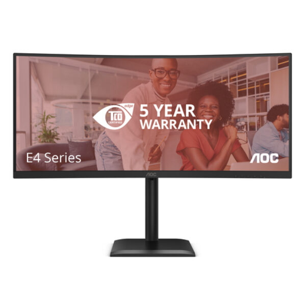 AOC E4 CU34E4CV monitor komputerowy 86,4 cm (34") 3440 x 1440 px UltraWide Quad HD LCD Czarny
