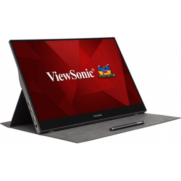 Viewsonic TD1655 monitor komputerowy 39,6 cm (15.6") 1920 x 1080 px Full HD LED Ekran dotykowy Przeznaczony dla wielu użytkowników Czarny, Srebrny