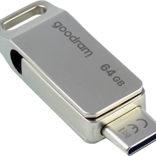 Goodram ODA3 pamięć USB 64 GB USB Type-A / USB Type-C 3.2 Gen 1 (3.1 Gen 1) Srebrny