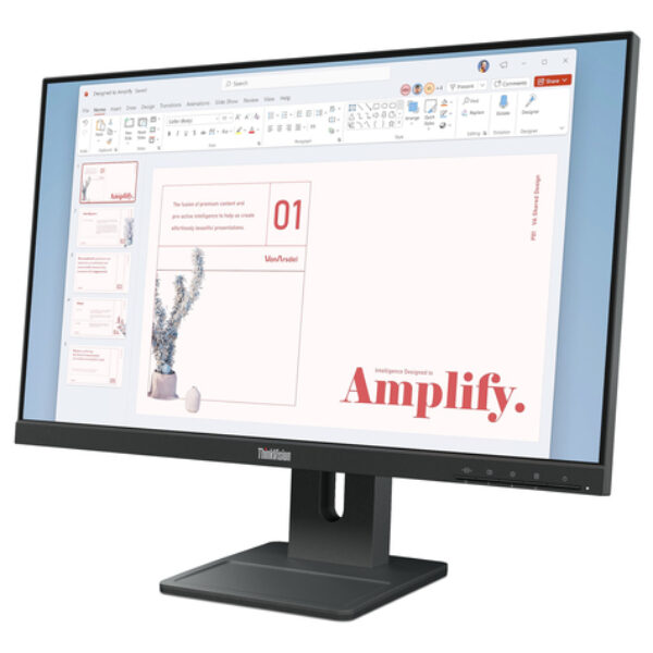 Lenovo ThinkVision E24-40 monitor komputerowy 60,5 cm (23.8") 1920 x 1080 px Full HD LCD Czarny