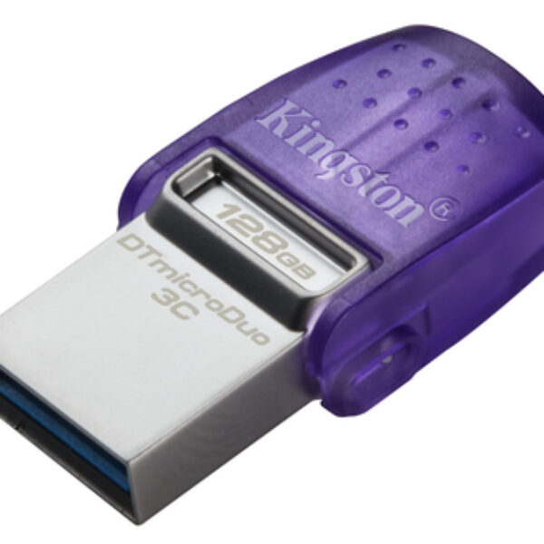 Kingston Technology DataTraveler microDuo 3C pamięć USB 128 GB USB Type-A / USB Type-C 3.2 Gen 1 (3.1 Gen 1) Stal nierdzewna, Fioletowy