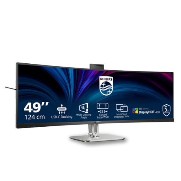 Philips 5000 series 49B2U5900CH/00 monitor komputerowy 124 cm (48.8") 5120 x 1440 px Dual QHD LCD Czarny