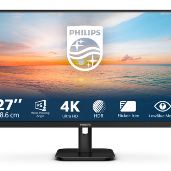 Philips 27E1N1800A/00 monitor komputerowy 68,6 cm (27") 3840 x 2160 px 4K Ultra HD LED Czarny
