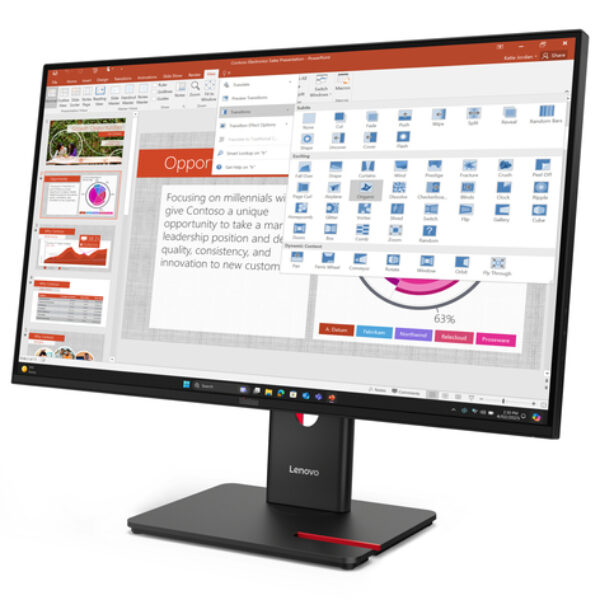 Lenovo ThinkVision T27-40 monitor komputerowy 68,6 cm (27") 1920 x 1080 px Full HD LED Czarny