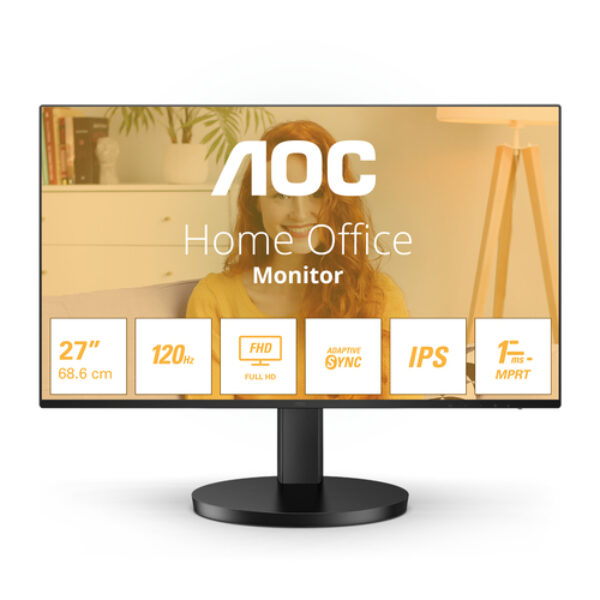 AOC B3 27B3HA2 monitor komputerowy 68,6 cm (27") 1920 x 1080 px Full HD LED Czarny