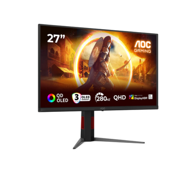 AOC G4 Q27G4ZD monitor komputerowy 68,6 cm (27") 2560 x 1440 px Quad HD QD-OLED Czarny, Czerwony