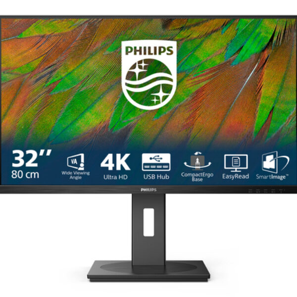 Philips 3000 series 32B1N3800/00 monitor komputerowy 81,3 cm (32") 3840 x 2160 px 4K Ultra HD LCD Czarny