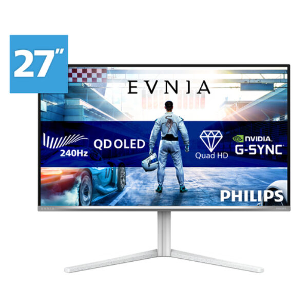Philips Evnia 6000 27M2N6501L/00 monitor komputerowy 67,3 cm (26.5") 2560 x 1440 px Quad HD QD-OLED Biały