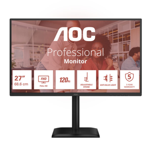 AOC 27E4CV monitor komputerowy 68,6 cm (27") 1920 x 1080 px Full HD LED Czarny