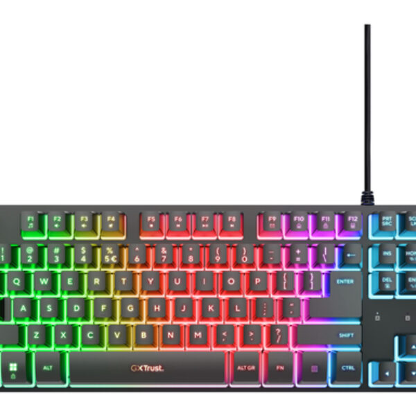 Trust GXT 833 Thado TKL klawiatura Gaming USB QWERTY US English Czarny