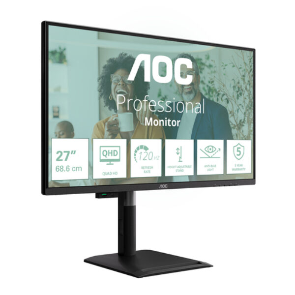 AOC Q27P4CV monitor komputerowy 68,6 cm (27") 2560 x 1440 px Quad HD LED Czarny