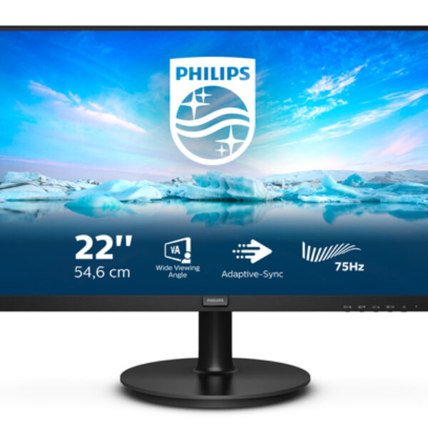 Philips V Line 222V8LA/00 monitor komputerowy 54,6 cm (21.5") 1920 x 1080 px Full HD LCD Czarny