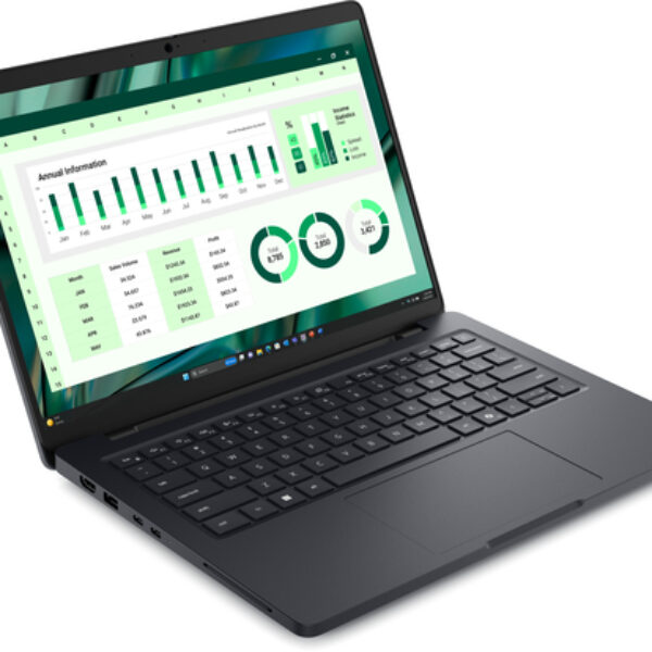 DELL Pro Max 14 MC14250 Intel Core Ultra 7 265H Mobilna stacja robocza 35,6 cm (14") Full HD+ 32 GB LPDDR5x-SDRAM 512 GB SSD Wi-Fi 7 (802.11be) Windows 11 Pro UK międzynarodowy Czarny