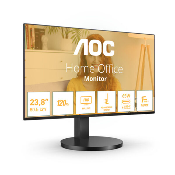 AOC B3 27B3CF2 monitor komputerowy 68,6 cm (27") 1920 x 1080 px Full HD LED Czarny