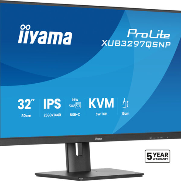 iiyama ProLite XUB3297QSNP-B1 monitor komputerowy 81,3 cm (32") 2560 x 1440 px Quad HD LED Czarny