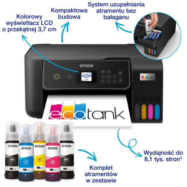 Epson EcoTank L3280 Atramentowa A4 5760 x 1440 DPI 33 stron/min Wi-Fi
