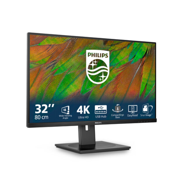 Philips 3000 series 32B1N3800/00 monitor komputerowy 81,3 cm (32") 3840 x 2160 px 4K Ultra HD LCD Czarny
