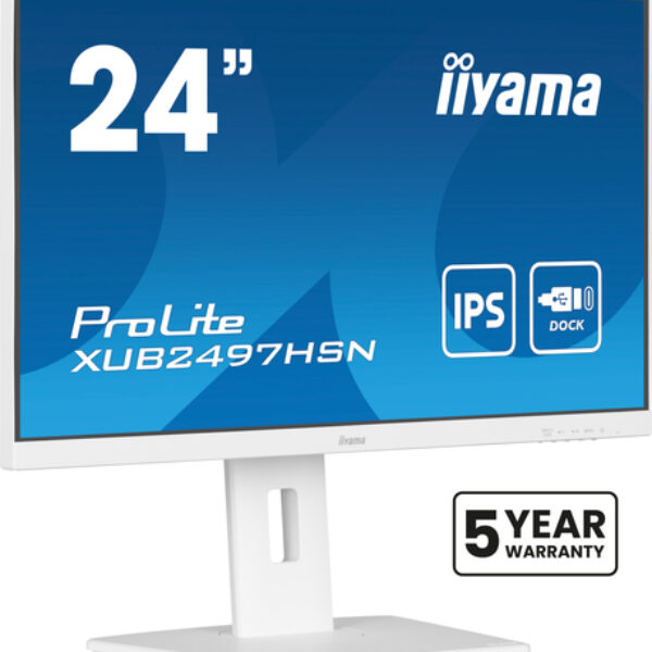 iiyama ProLite XUB2497HSN-W2 monitor komputerowy 60,5 cm (23.8") 1920 x 1080 px Full HD LED Biały